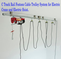 Cable Trolley for Electric Hoist Cable,C Track Rail Festoon Cable Trolley System