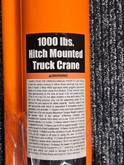 Truck Crane 1000 LBS Hitch Mounted, Orange *HYDRAULIC JACK AND HANDLE ONLY