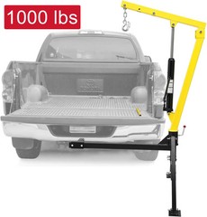 1000 LBS Manual Hydraulic Pickup Truck Crane Adjustable Hitch Mounted Crane