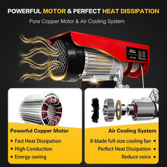 2-In-1 440 Lbs Lift Electric Hoist, 13 Ft Wired and 328 Ft Wireless Remote Contr