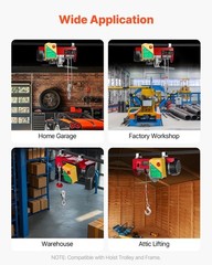 Durable Electric Hoist with Emergency Stop – 2200lbs Capacity & Remote Control