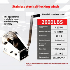 Stainless Steel Hand Winch Manual Winch Small Rustproof Lifting Crane