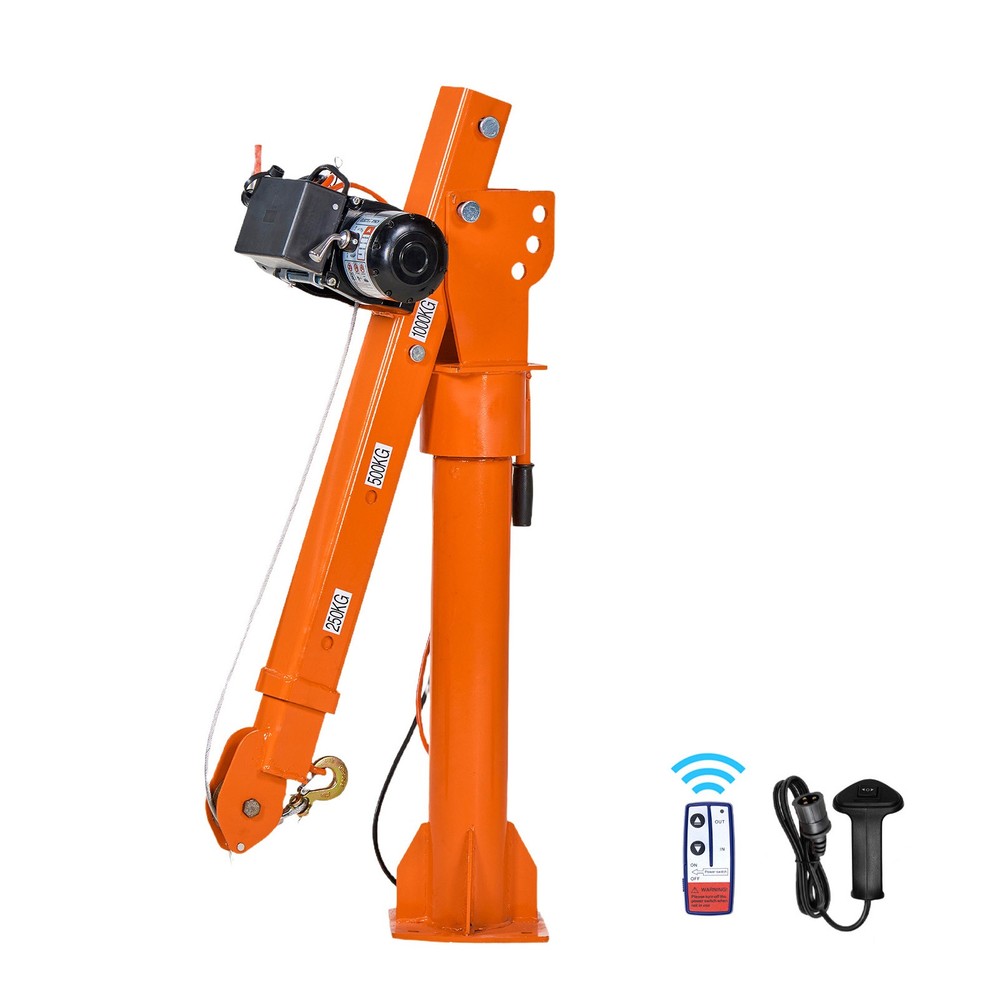 Uimoso Electric Pickup Truck Crane 2200 lbs with Foldable Steel Design and Winch
