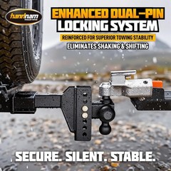 Drop Hitch Adjustable Trailer Hitch, Tow Hitch with 6-Inch Drop/Rise for Truck (