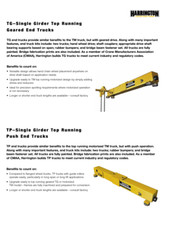 HARRINGTON END TRUCK PAIR – 3 TON – SERIES 3 – SINGLE GIRDER TG-3-0335
