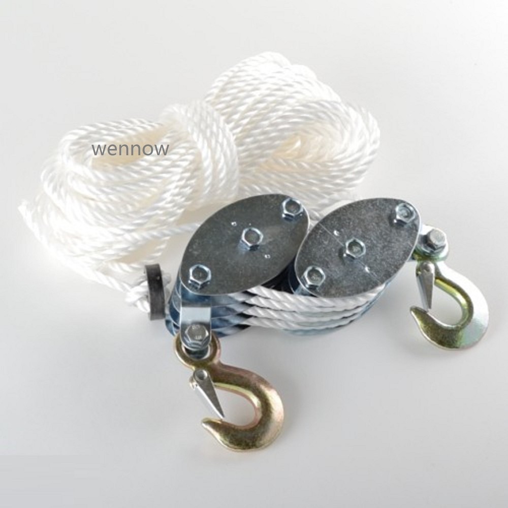 2 Ton Rope Hoist Pulley Wheel Block and Tackle 4,000lb Wild Game Deer Hanger NEW
