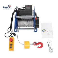 880Lbs Electric Hoist Winch, 110V 1KW Hoist Winch with 98Ft Steel Wire & Wired R