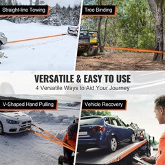 30000lb Winch & 3x30ft Tow Strap & 44092lb D-Ring Shackles & Receiver & Bag