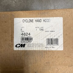 CMCO CYCLONE SERIES 646 MANUAL HAND CHAIN HOIST – 1 TON CAPACITY – 8 FT LIFT