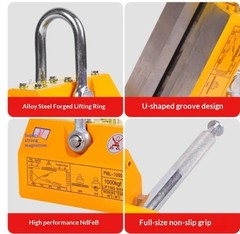 600KG Steel Magnetic Lifter Heavy Duty Crane Hoist Lifting Magnet 1Pcs