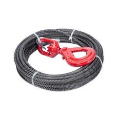 Heavy-Duty Winch Cable, 3/8″ × 100′ Steel Cable with Self-Locking Swivel Ho