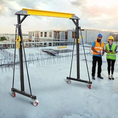 Portable Adjustable Steel Gantry Crane 97″ to 141″ Shop Lift 2200/4400lb Load