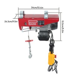 Mini Electric Hoist PA200 440lbs 14ft/4.2m Wired & 328ft/100m Wireless Remote