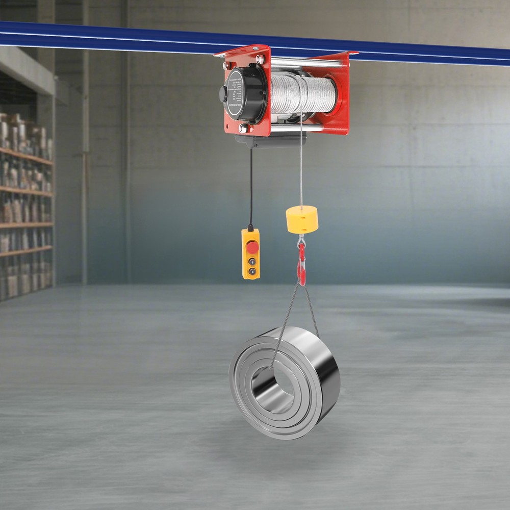 881LBS Electric Hoist Winch Tool Sets With Wired Control & Long Steel Wire Rope