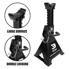 Torin AT43005AB Steel Heavy Duty Jack Stands: Double Locking Pins, 3 Ton (6,0…