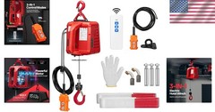 Portable Electric Hoist Winch with 3 Control Modes – 1540lbs Capacity, 40ft Lift