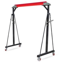 MAX 2200 LBS 1 Ton Adjustable Shop Gantry Crane H96.5″-143.7″ Lift Steel Hoist