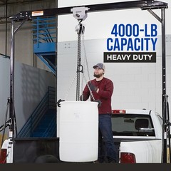 Strongway Adjustable Gantry Crane, 4000-Lb. Capacity, 7.8ft.–11.7ft. Lift