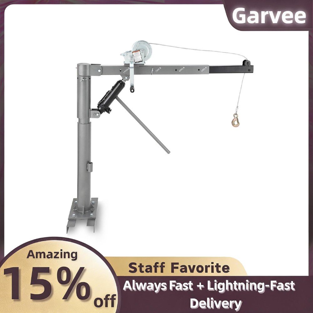 360° Swivel Pickup Truck Bed Crane Hoist, Heavy-Duty 1000Lbs Lifting, Adjustable