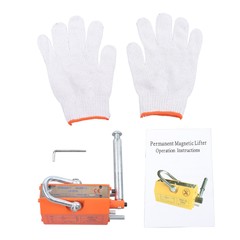 Magnetic Lifter Lifting Magnet Hoist 880 lbs/400 kg 2.5 Safety Factor Orange