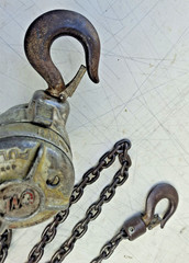 CM 3/4 Ton hoist Puller MODEL B Made in USA.10 ft chain and hooks