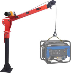 1100Lb Folding Truck-Mounted Crane with 3500Lb Electric Winch & 360° Swivel