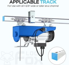 Heavy Duty Hoist Trolley 8 Wheel Unistrut Rollers for Garage Workshop Industrial