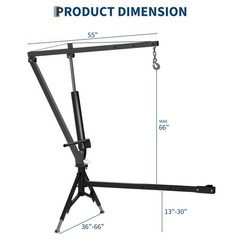 Hydraulic Pickup Truck Crane 1000lbs 360° Swivel Hoist Lift Hitch Mounted Crane