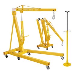 2 Ton Folding Engine Hoist Lift ,Hydraulic Shop Crane w/Underhoist Support Stand