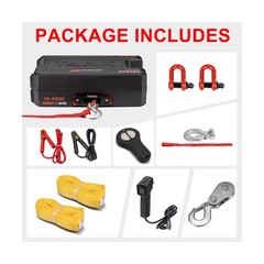 RUGCEL WINCH Portable Winch 12V DC Electric Utility winch,4500lb/2041kg Singl…