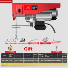 PA300 Flat Winch Hoist 220V/650W Electric Remote Control Hoist Crane With Wire