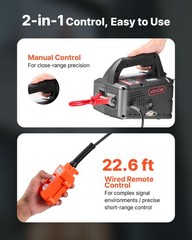 VEVOR 2-in-1 Electric Hoist Winch 1100 lbs Manual Wired Remote Control