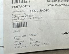 NEW OLD STOCK- P&H Material Handling 5”SBE-33-ASC1 5-IN || FAST SHIPPED&WARRANTY