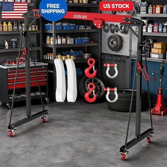 Portable Gantry Crane 1 Ton 2200 LBS, Adjustable Steel Lift Crane with Locking