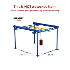 GORBEL WORKSTATION BRIDGE CRANE – 2 TON CAPACITY, GLCS-FS-4000-10-23-10