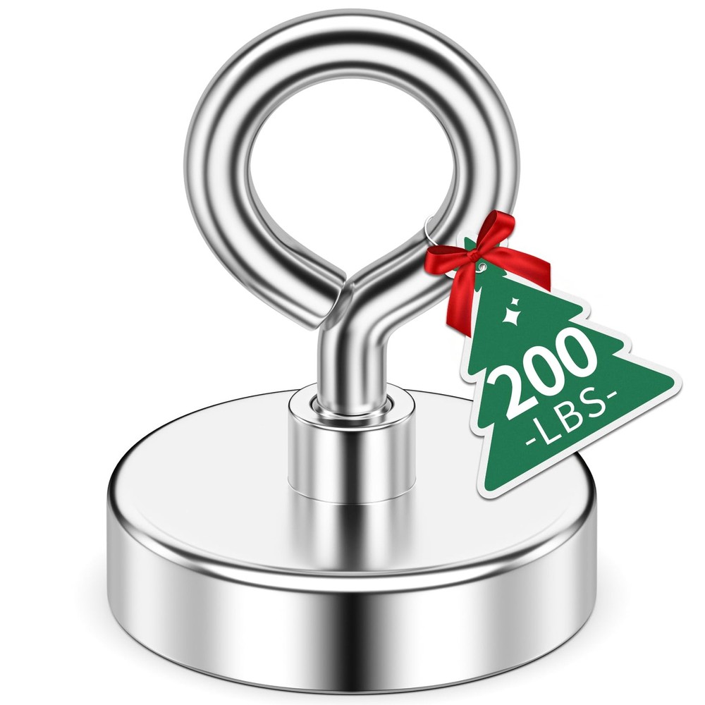 NIUKNOW Neodymium Fishing Magnet for Gift, 200lb Pull Strong Rare 1.76 inches