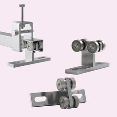 Electric Hoist Installation Roller Trolley 4 Wheel Trolley Assembly Silent for u