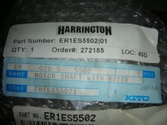HARRINGTON / KITO ER1ES5502 Motor Shaft w/Rotor for 020S 025S 030L NOS!!