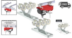 Heavy Duty Electric Hoist Trolley 6 Wheel Unistrut Roller with 2 Pack