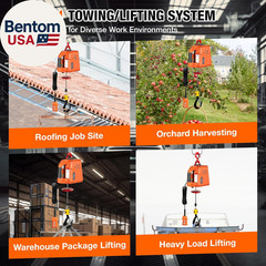 3 in 1 Electric Hoist Winch,1100 Lbs Manual/Wired/Wireless Remote Control,110/12