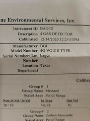 COMBUSTIBLE GAS LEAK DETECTOR; PORTABLE 4-1 GAS DECTECTOR RECHARGEABLE