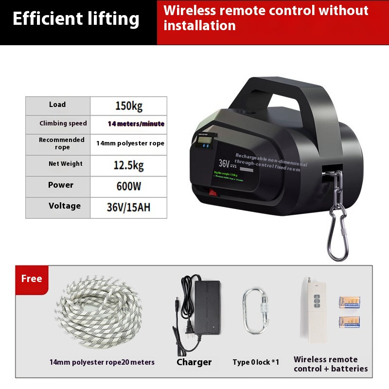 Air Conditioner Lifting Rope Climbing Device Electric Remote Control Crane