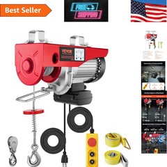Effortless 880lbs Electric Hoist – 14FT Remote & Heavy Duty Steel Construction