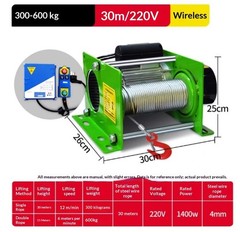 1-Ton Electric Hoist Winch for Home Use with Wireless Remote Control220V
