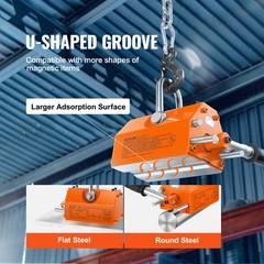 VEVOR Permanent Magnetic Lifter Lifting Magnet 2200 lbs/1000 kg Neodymium Hoist
