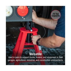 Sunex 1310 10-Ton Medium Height Pin Type Jack Stands, Pair, Red 10 Ton Medium