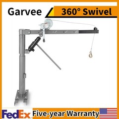 ⏸1000 Lbs Pickup Truck Crane Hydraulic Hoist with Manual Winch 360° Swivel