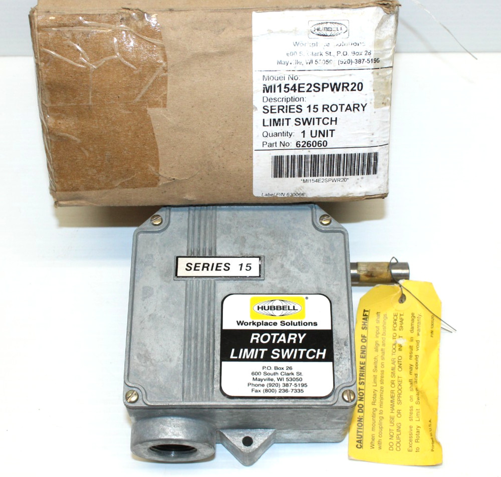 ⭐NEW⭐HUBBELL MI154E2SPWR20 GEARED ROTARY CRANE LIMIT SWITCH 20:1 2NO 2NC 🔴USA🔵