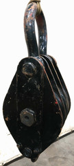 MCKISSICK 12″ 3 SHEAVE SNATCH BLOCK 30 TON WIRE ROPE SIZE 1-1/4″ BRONZE BEARING