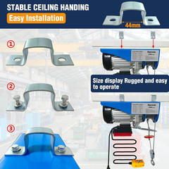 1320Lb Electric Hoist with Remote Control/Wired Control, Electric Hoist 2 in 1,